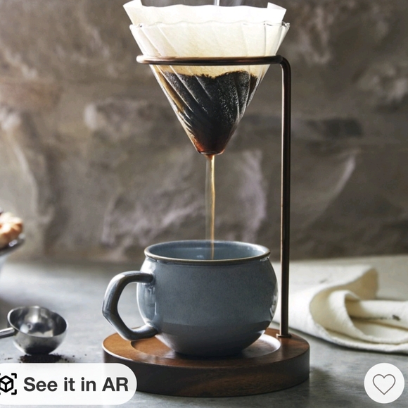Hearth & Hand Glass & Wood Coffee Pour Over - Picture 2 of 6